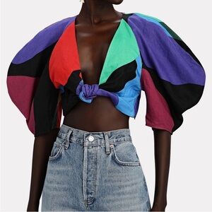 Mara Hoffman Multicolor Puff Sleeve Blouse